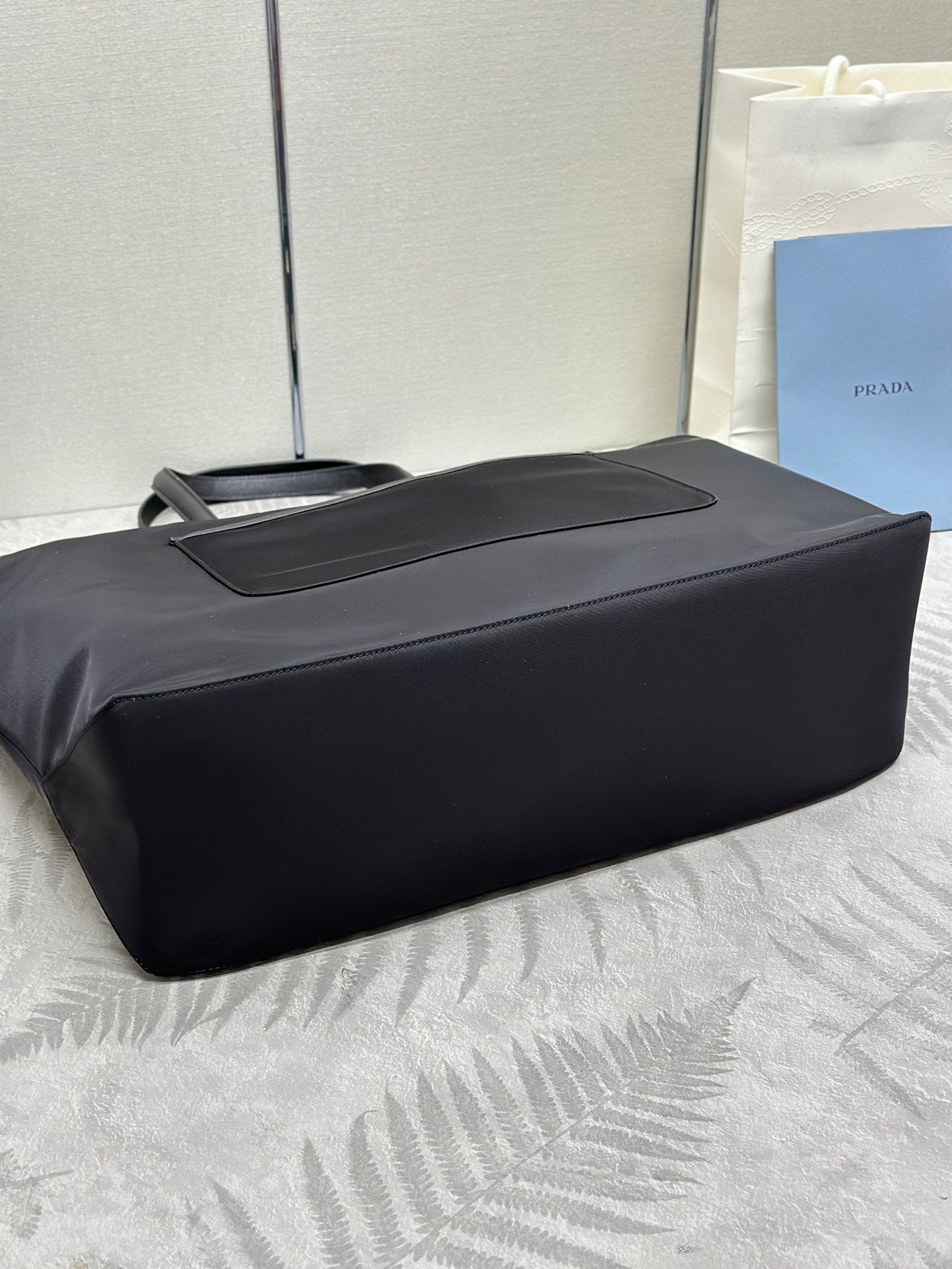 PRADA CLASSIC TOTE BAG 43 IN BLACK RE-NYLON FABRIC