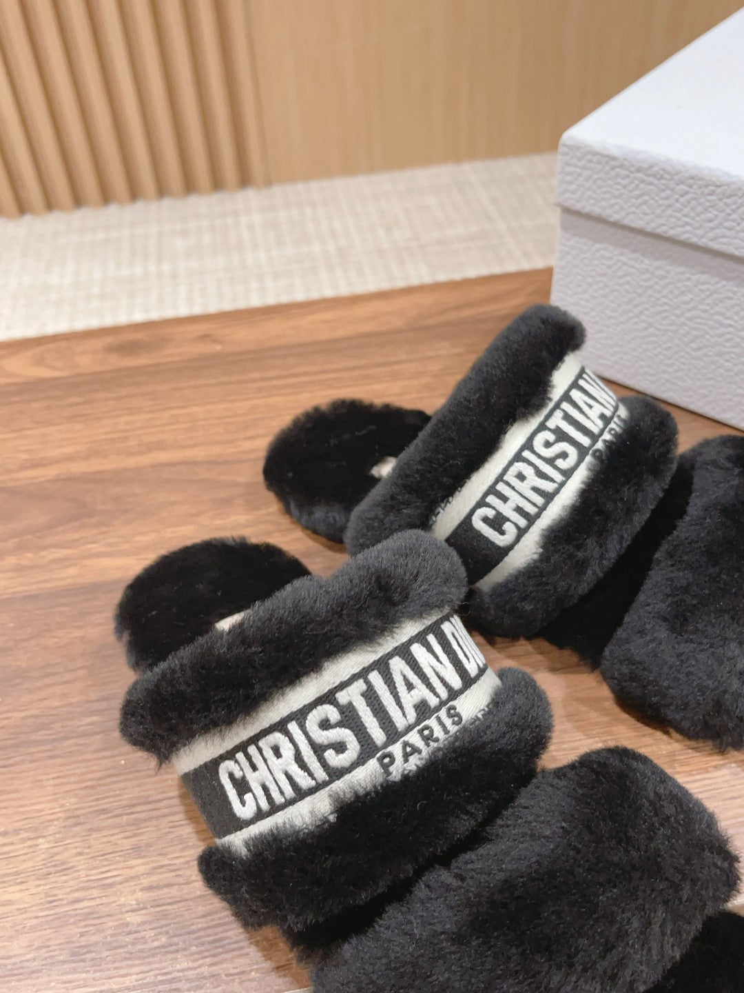 DIOR Sandal Black White Fleece And Canvas Fabric