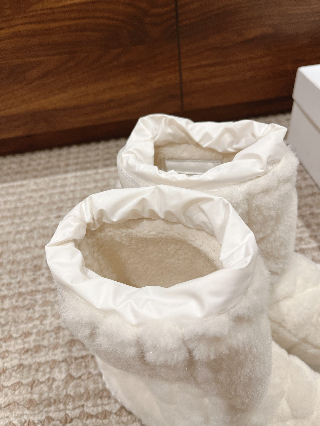 DIOR Ankle Boots White Fleece And Windbreaker Fabric