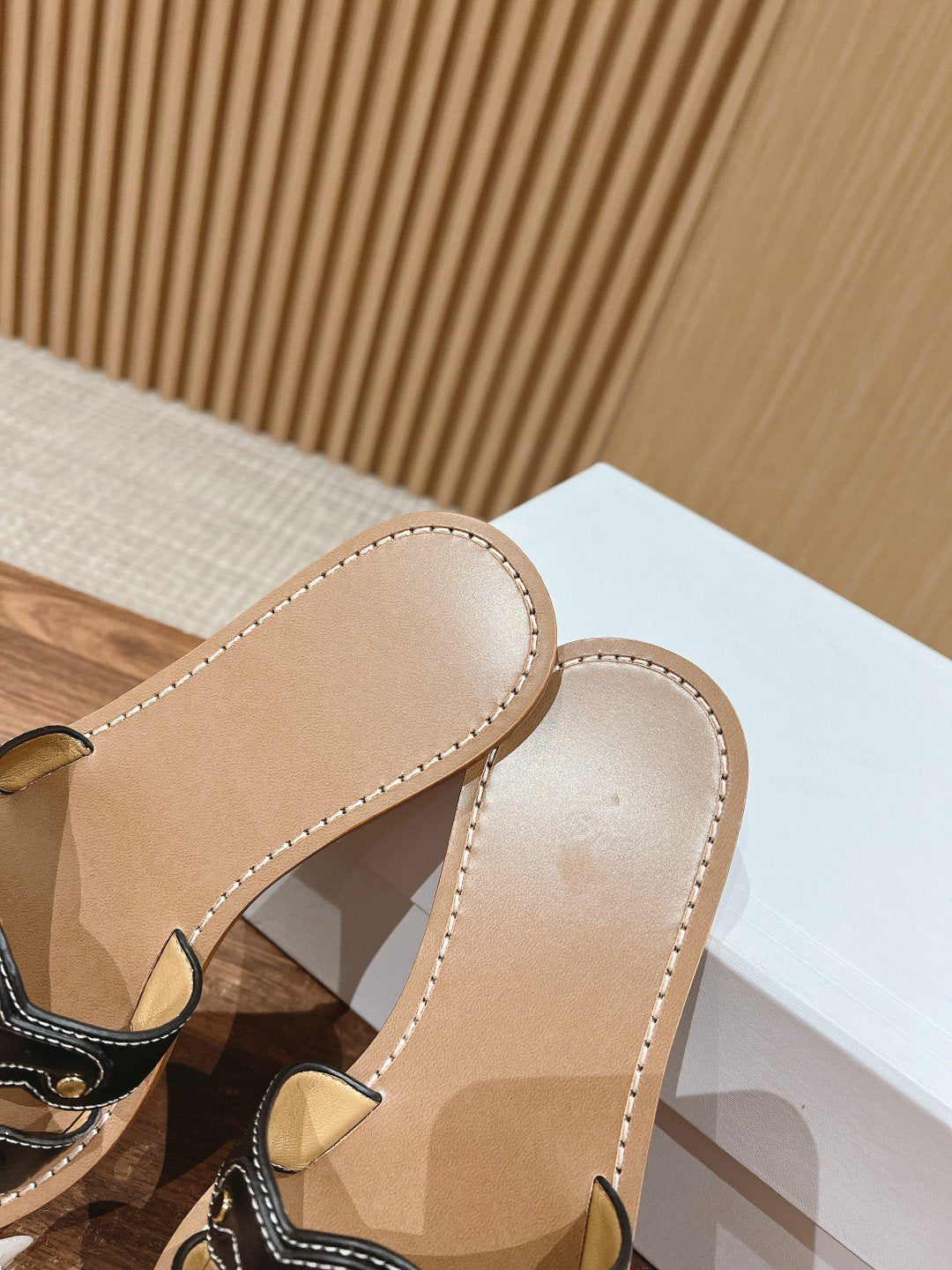 Celine mule triomphe black brown calfskin