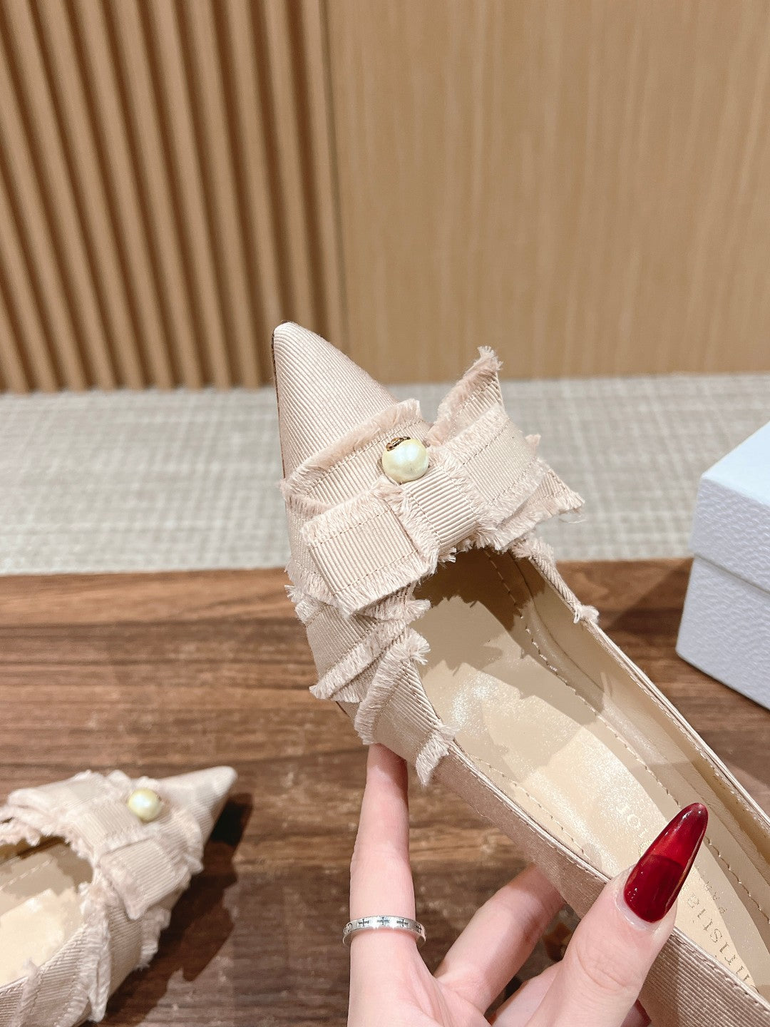 DIOR a DIORable pump 80 beige grosgrain lambskin