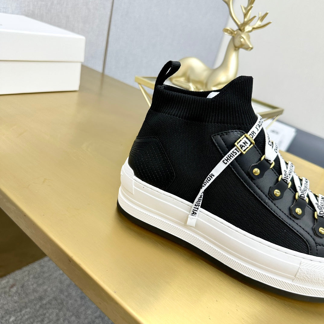 DIOR Walk'n' DIOR Sneaker In Black Wool And Cowhide 111925