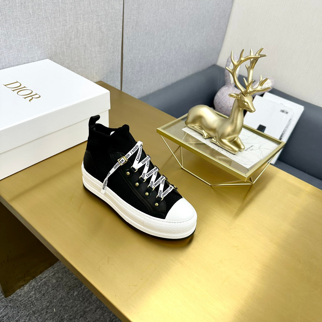 DIOR Walk'n' DIOR Sneaker In Black Wool And Cowhide 111925