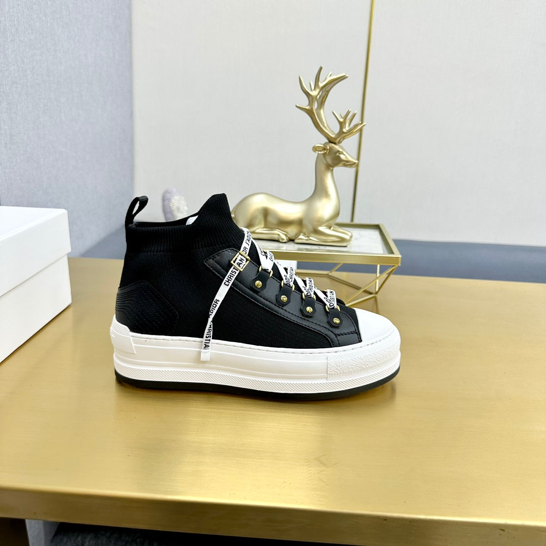 DIOR Walk'n' DIOR Sneaker In Black Wool And Cowhide 111925