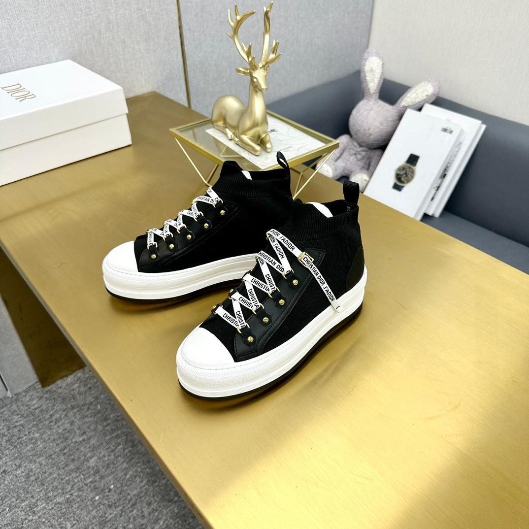 DIOR Walk'n' DIOR Sneaker In Black Wool And Cowhide 111925