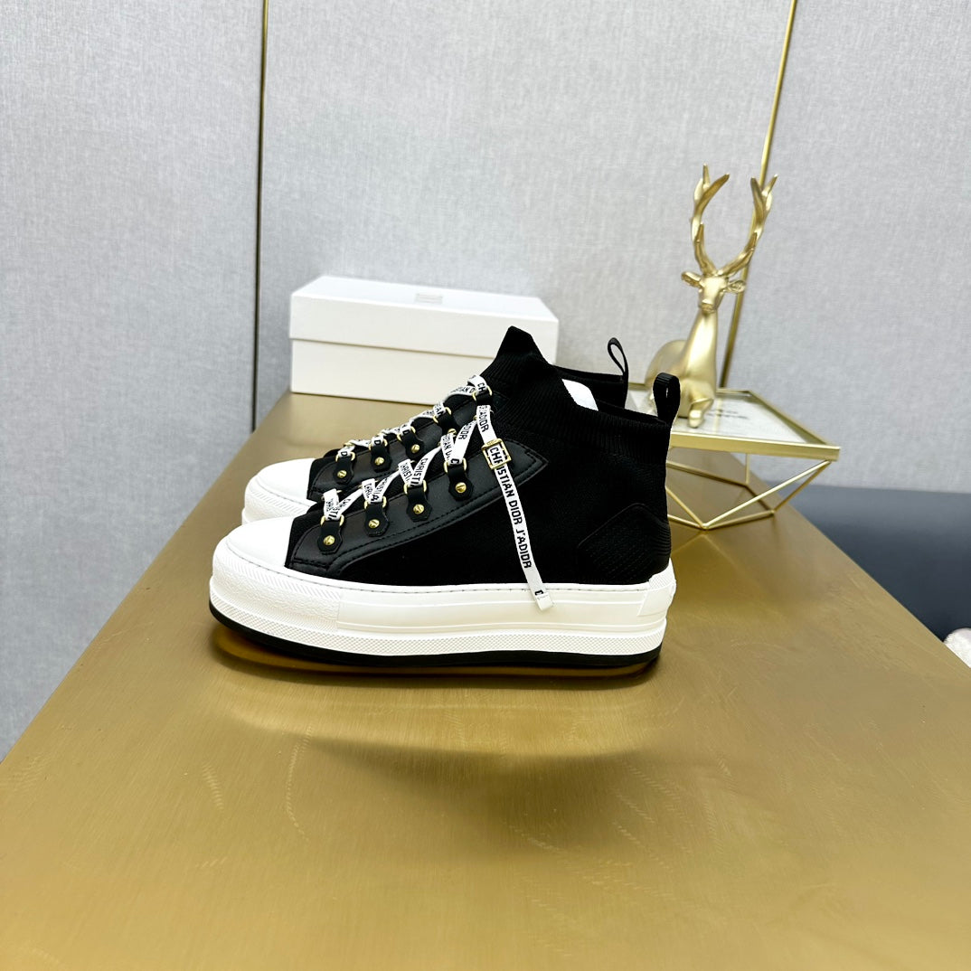 DIOR Walk'n' DIOR Sneaker In Black Wool And Cowhide 111925