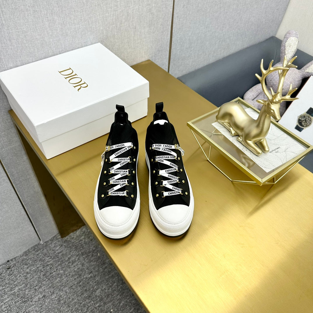 DIOR Walk'n' DIOR Sneaker In Black Wool And Cowhide 111925