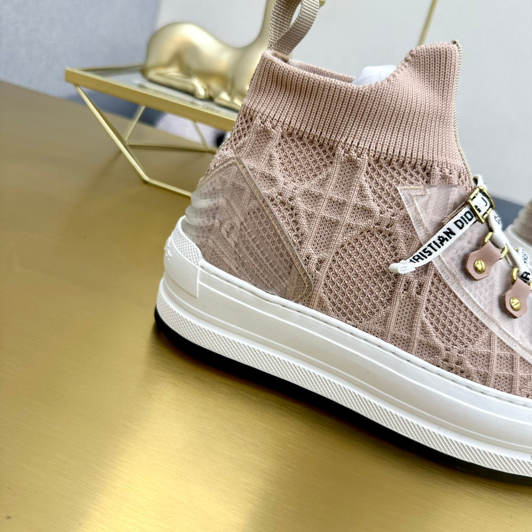 DIOR Walk'n' DIOR Sneaker In Nude Macrocannage Wool And Cowhide 111935