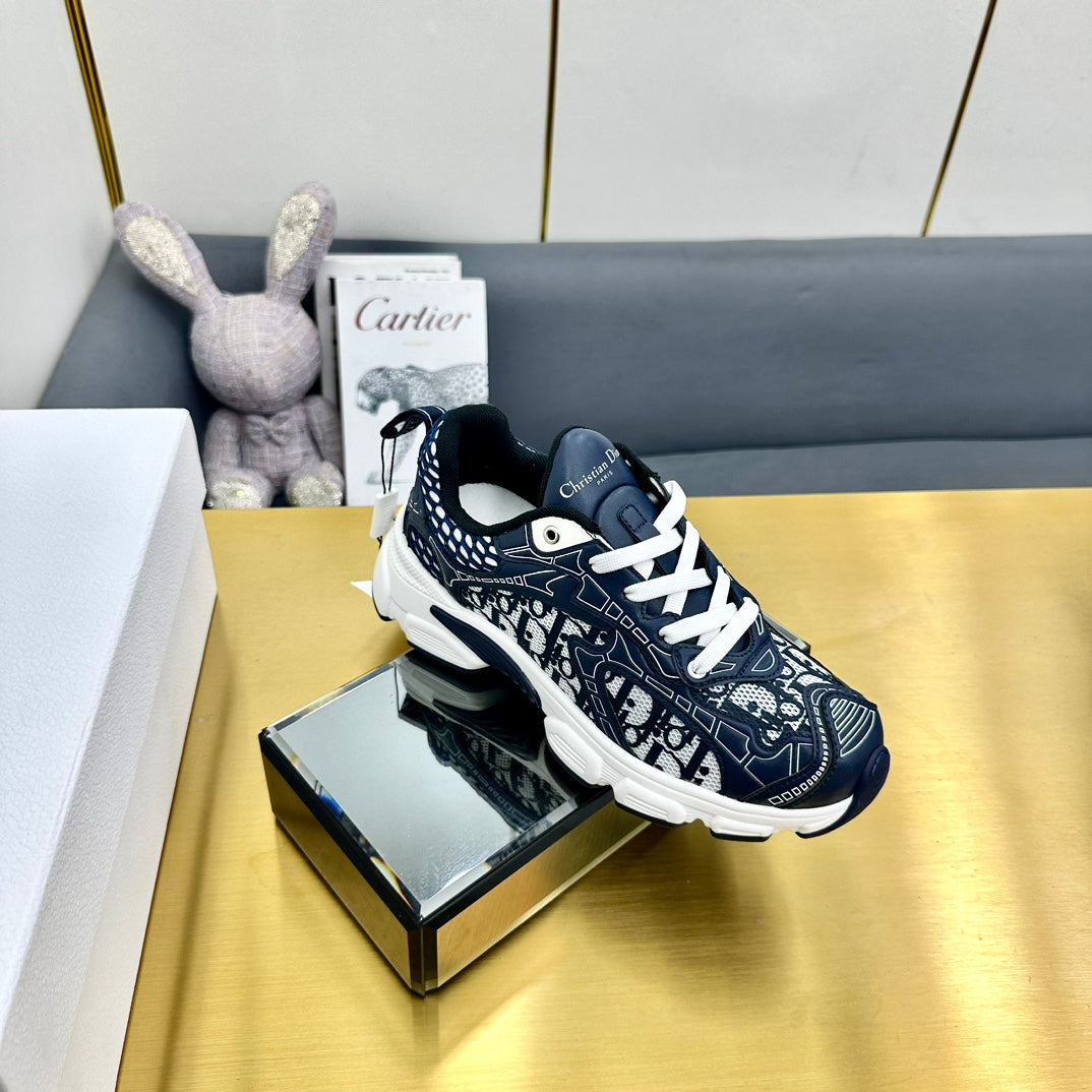 DIOR Chrono Sneaker 40mm In Navy Blue Mesh Fabric 994568