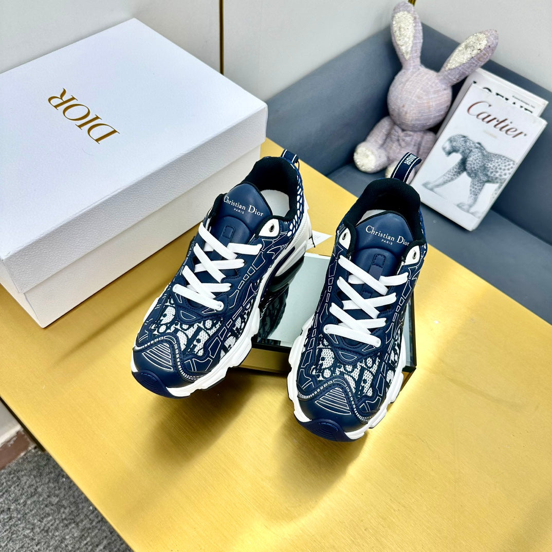 DIOR Chrono Sneaker 40mm In Navy Blue Mesh Fabric 994568