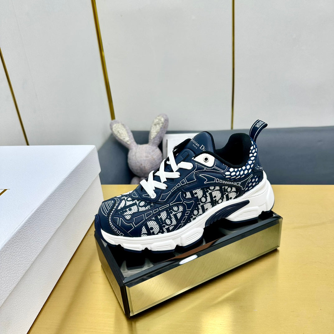 DIOR Chrono Sneaker 40mm In Navy Blue Mesh Fabric 994568