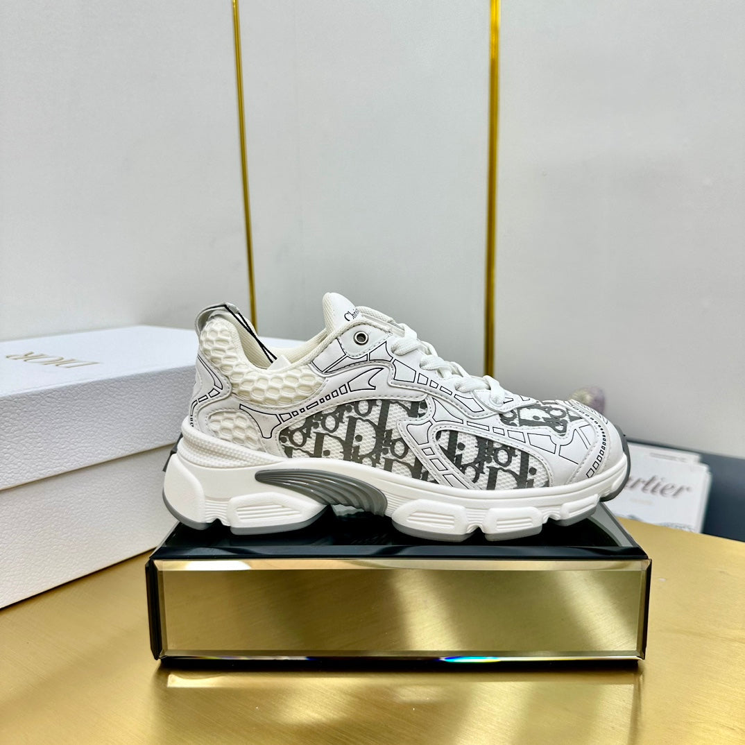 DIOR Chrono Sneaker 40mm In White Mesh Fabric 994570
