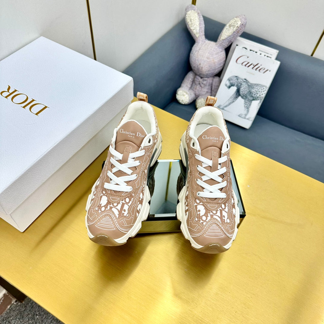 DIOR Chrono Sneaker 40mm In Brown Pink Mesh Fabric 994572