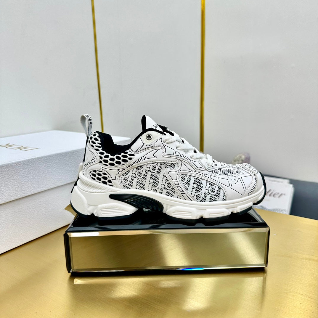 DIOR Chrono Sneaker 40mm In White Mesh Fabric 994576