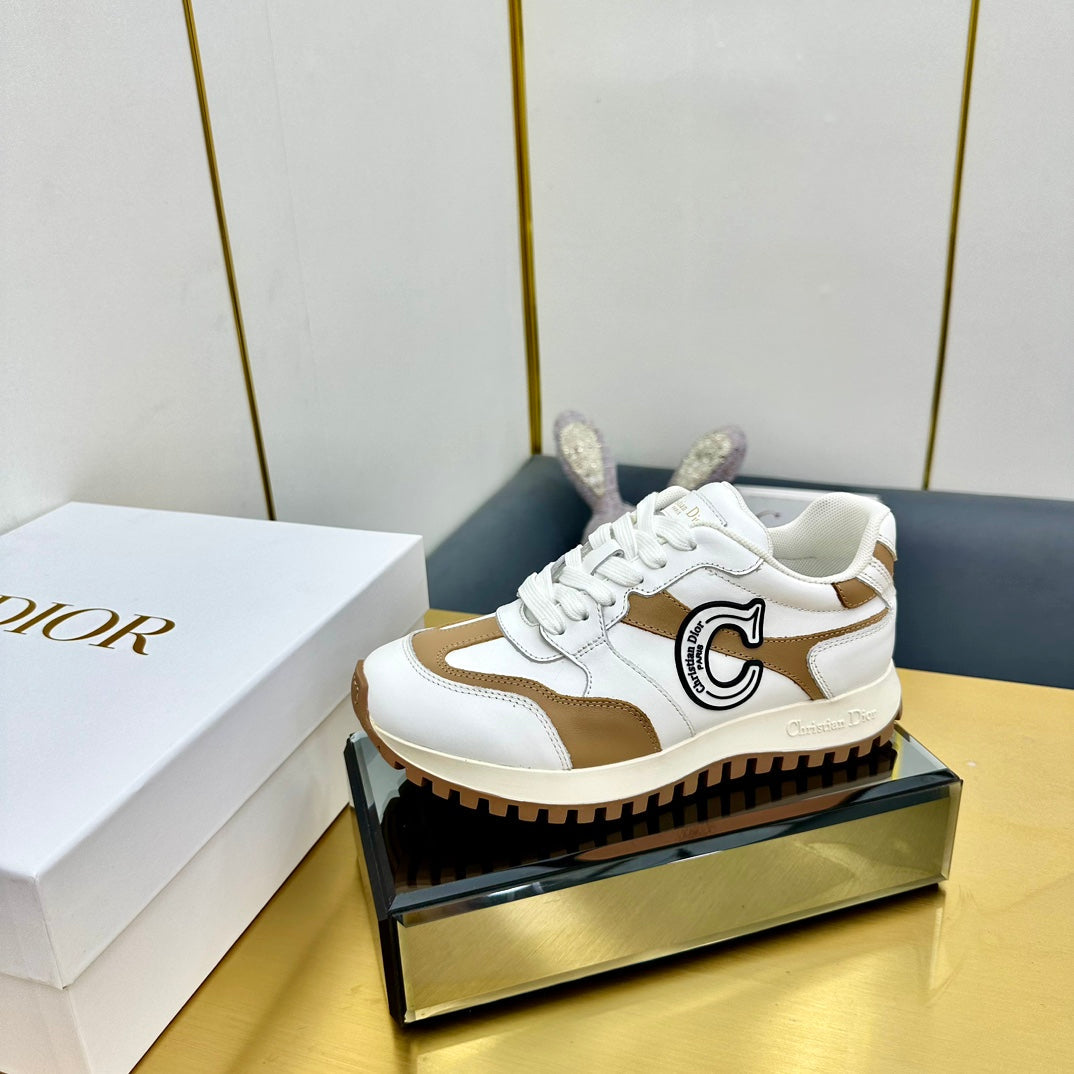 DIOR C'est DIOR Sneaker White Mix Brown Cowhide 111734