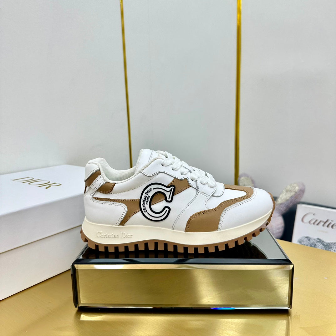 DIOR C'est DIOR Sneaker White Mix Brown Cowhide 111734