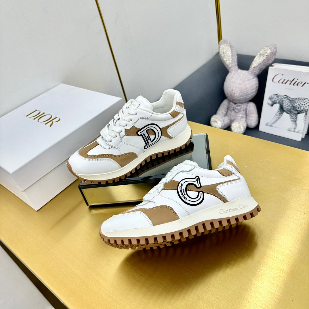 DIOR C'est DIOR Sneaker White Mix Brown Cowhide 111734