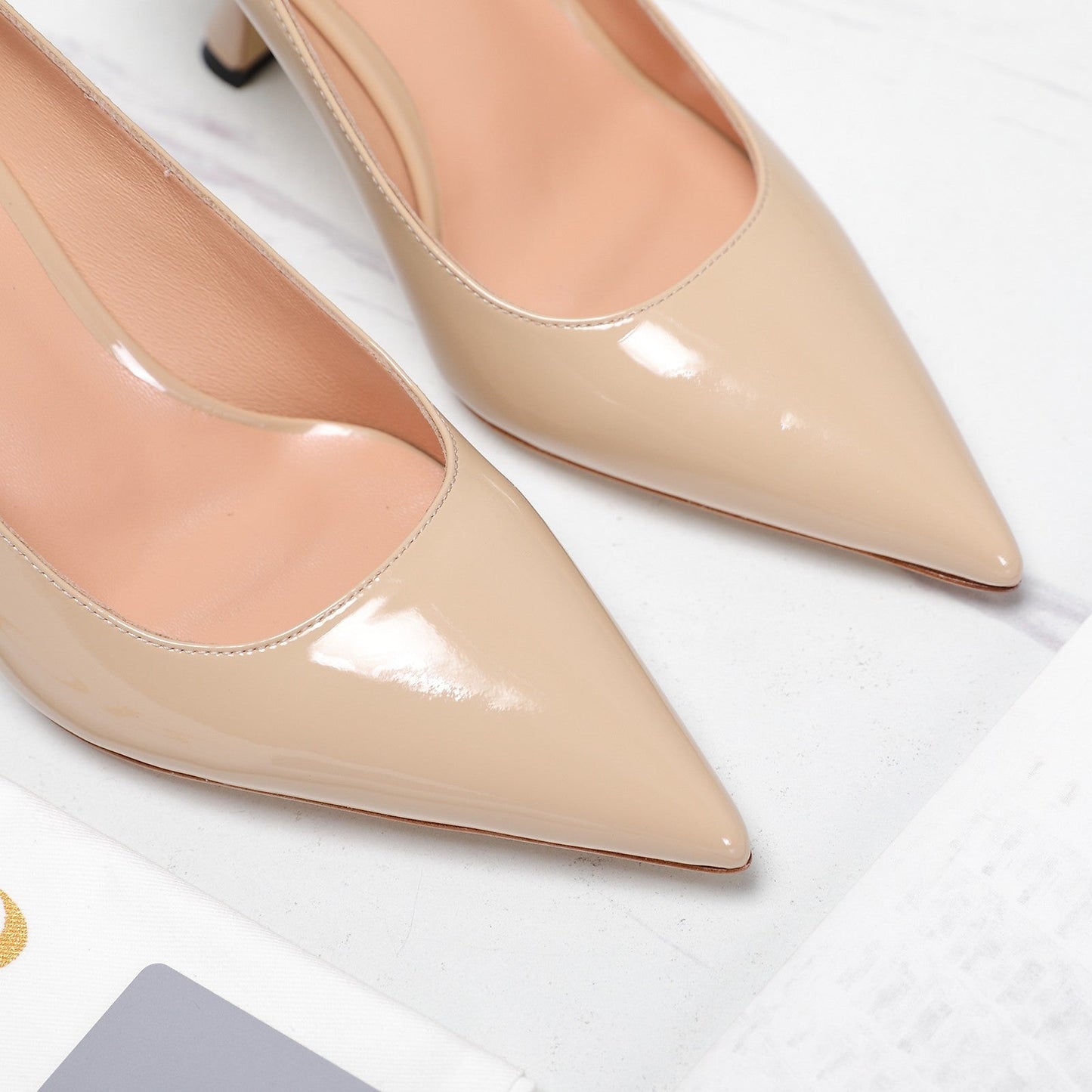 DIOR Tribales Pump 80mm Glossy Beige Cowhide