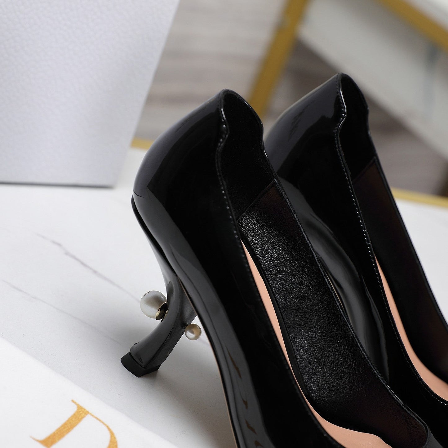 DIOR Tribales Pump 80mm Glossy Black Cowhide