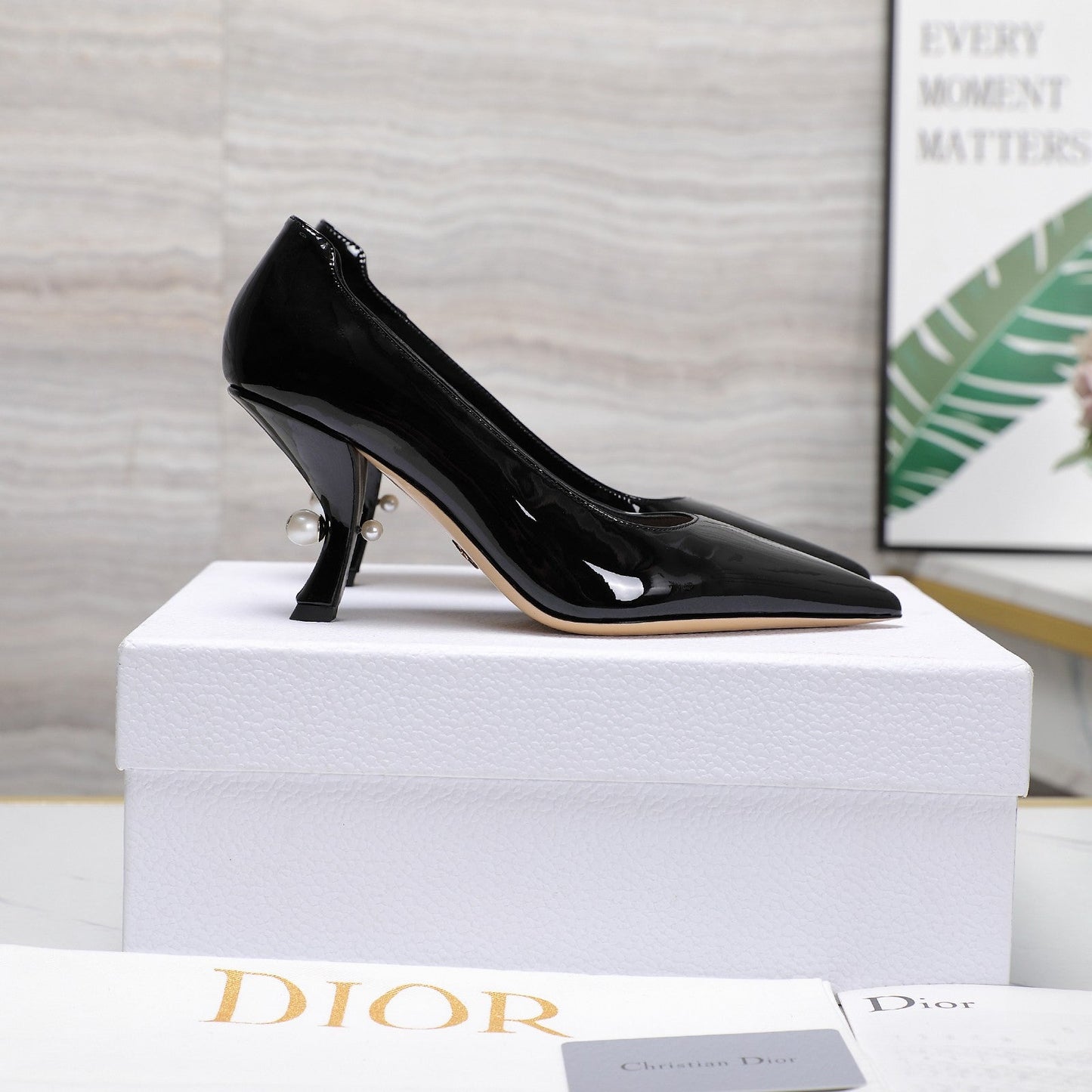 DIOR Tribales Pump 80mm Glossy Black Cowhide