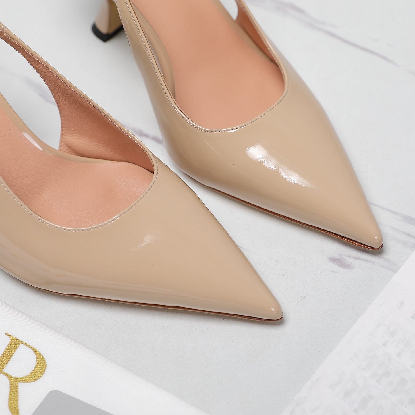 DIOR Tribales Slingback Pump Glossy Beige Cowhide