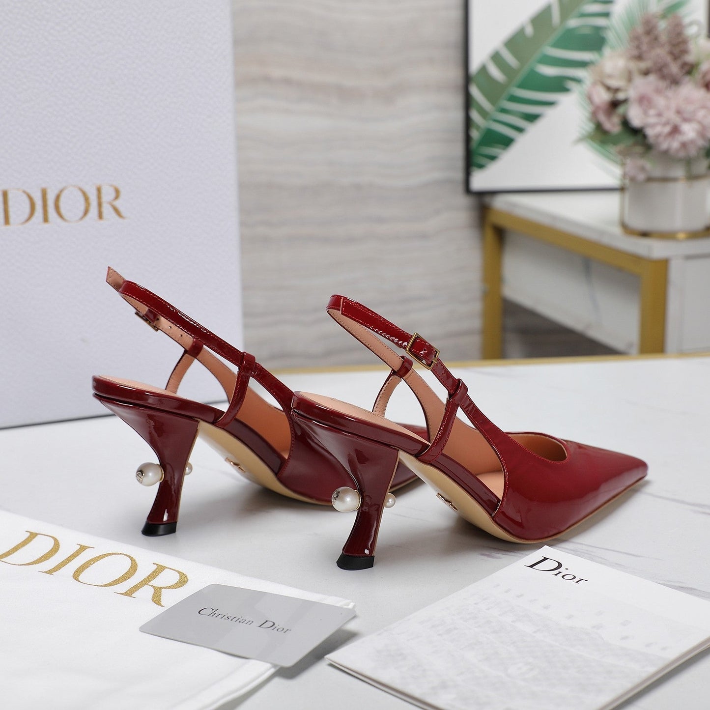 DIOR Tribales Slingback Pump Glossy Red Cowhide