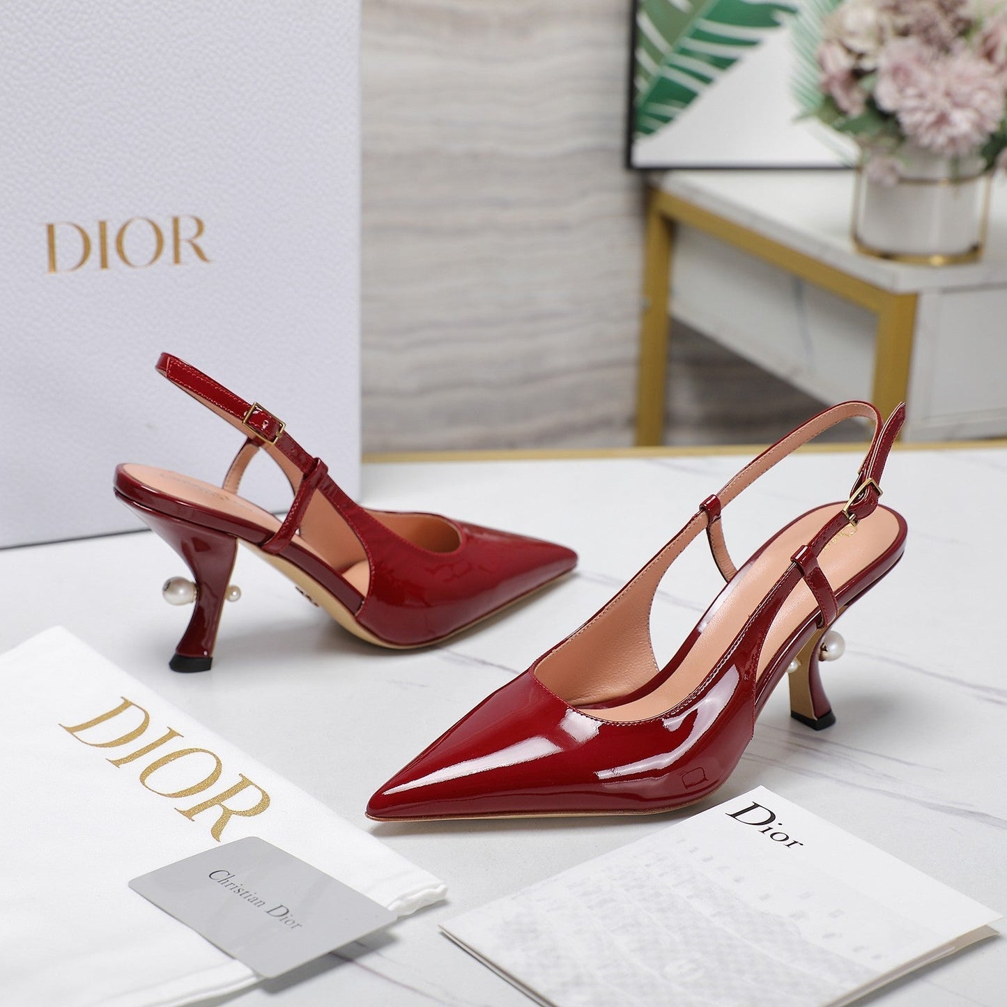 DIOR Tribales Slingback Pump Glossy Red Cowhide