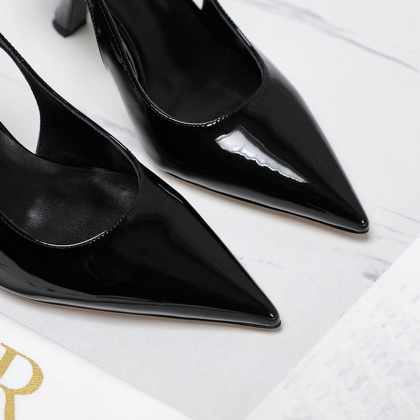 DIOR Tribales Slingback Pump Glossy Black Cowhide