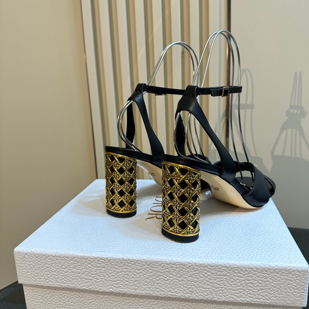 DIOR Icon Heeled Sandal 95mm Black Calfskin