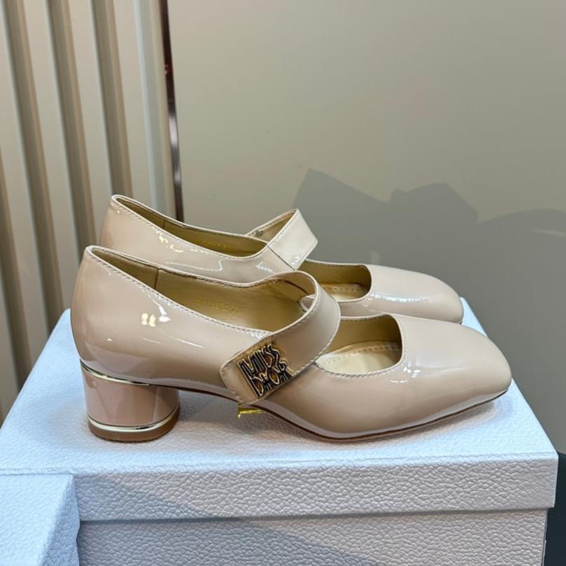 DIOR Miss DIOR Pump 40mm Glossy Beige Cowhide