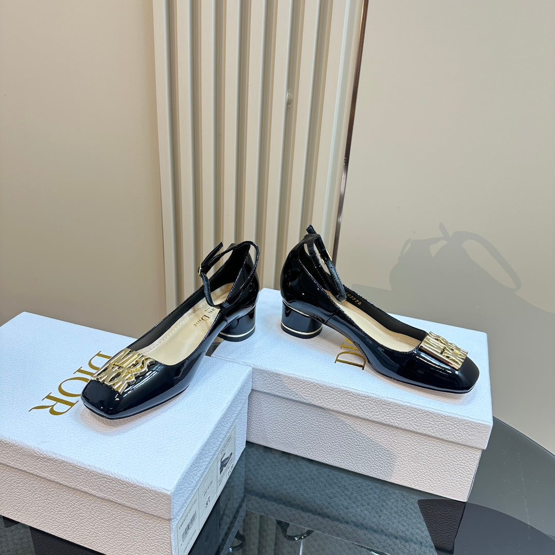 DIOR Miss DIOR Pump 40mm Glossy Black Lambskin