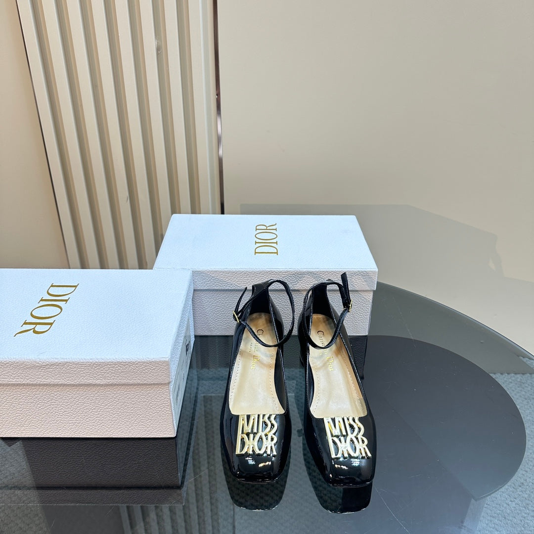 DIOR Miss DIOR Pump 40mm Glossy Black Lambskin