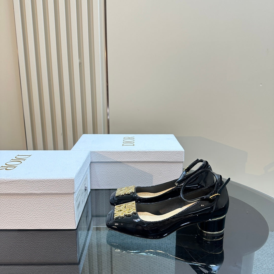 DIOR Miss DIOR Pump 40mm Glossy Black Lambskin