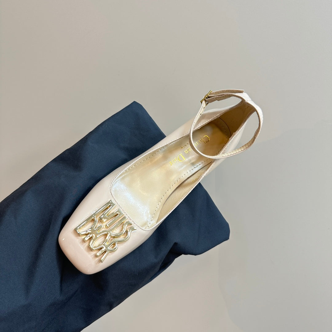 DIOR Miss DIOR Pump 40mm Glossy Beige Lambskin