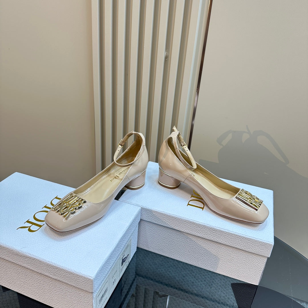 DIOR Miss DIOR Pump 40mm Glossy Beige Lambskin