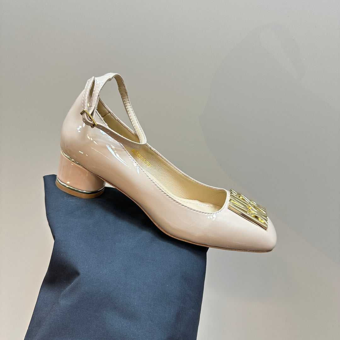 DIOR Miss DIOR Pump 40mm Glossy Beige Lambskin