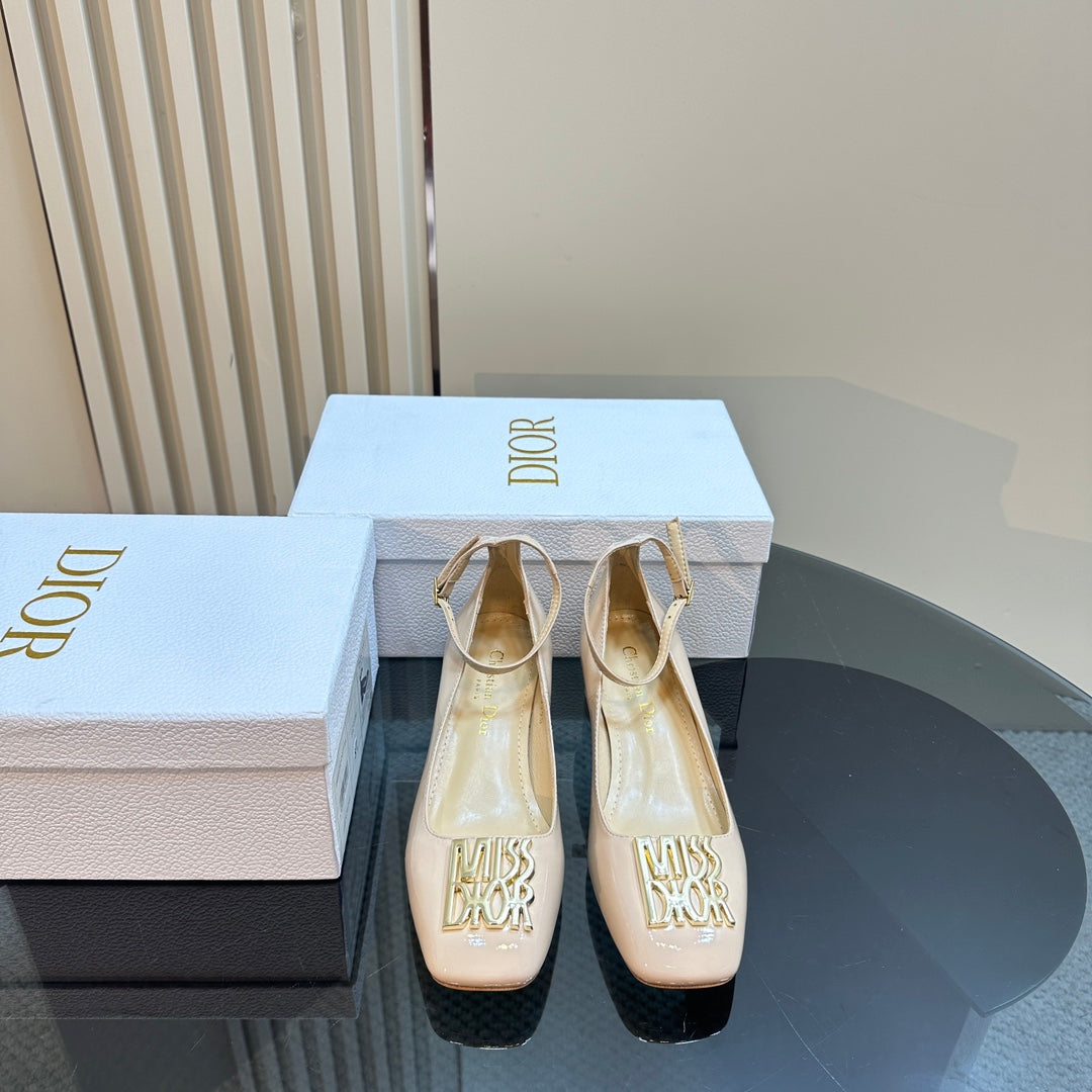 DIOR Miss DIOR Pump 40mm Glossy Beige Lambskin