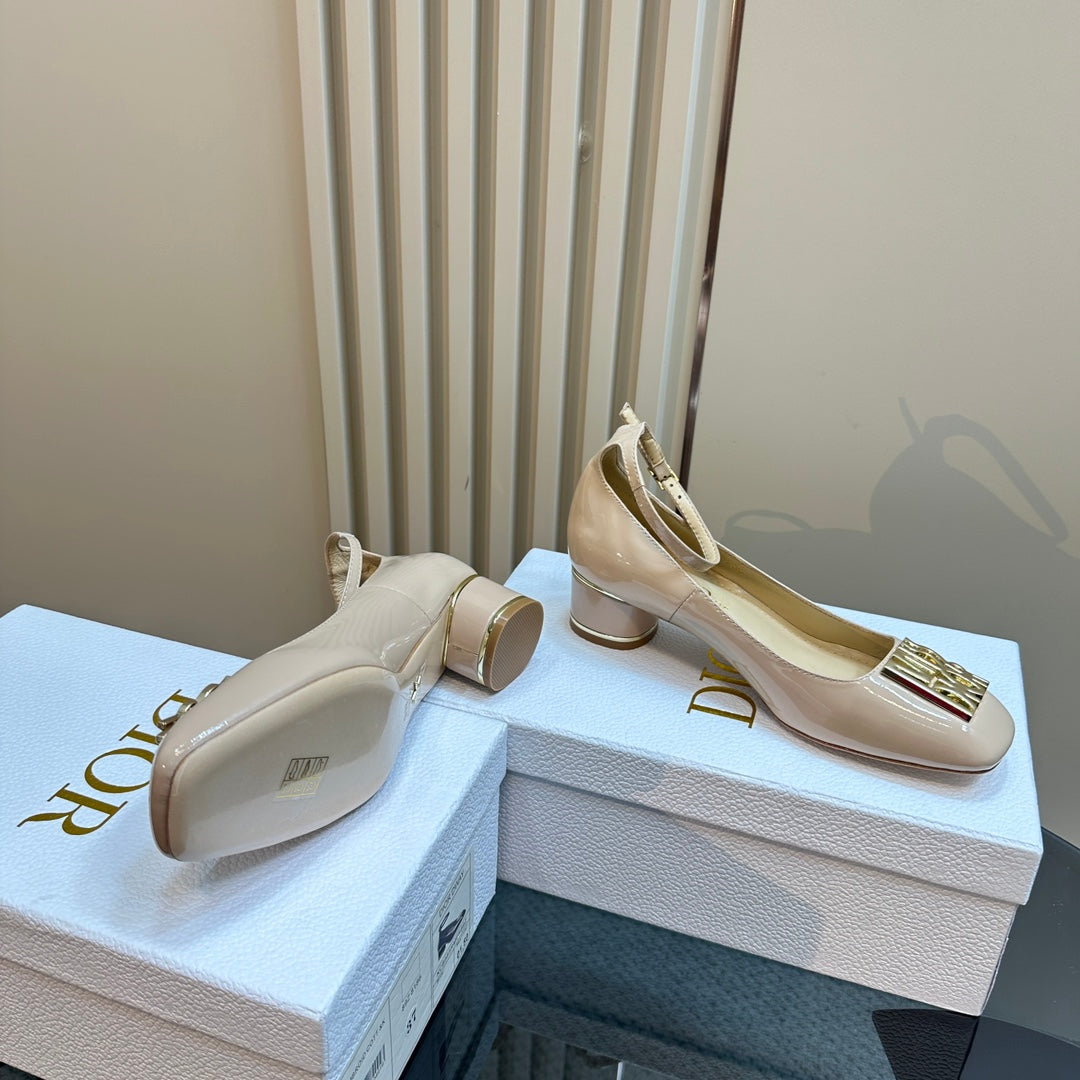 DIOR Miss DIOR Pump 40mm Glossy Beige Lambskin