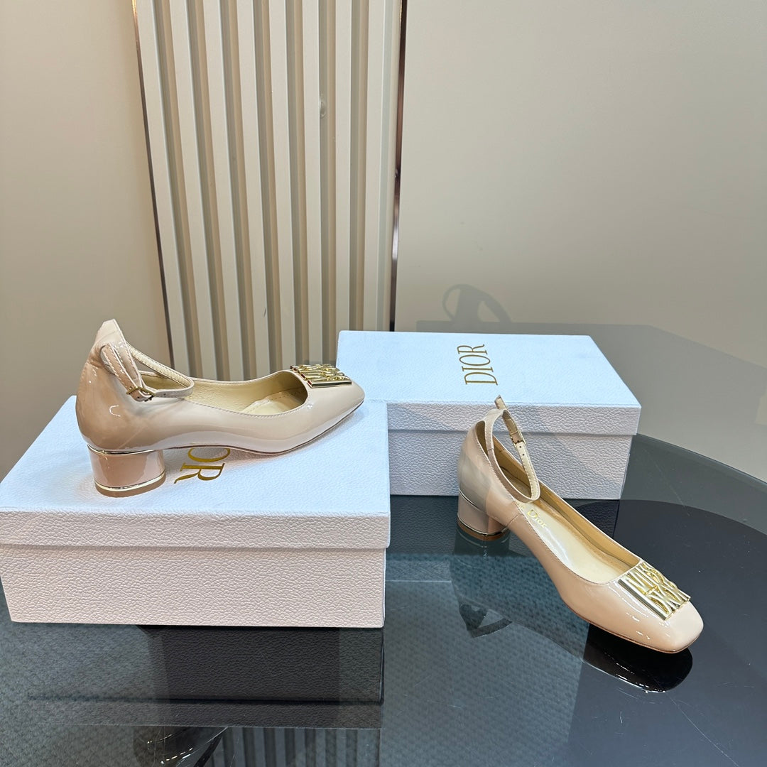DIOR Miss DIOR Pump 40mm Glossy Beige Lambskin