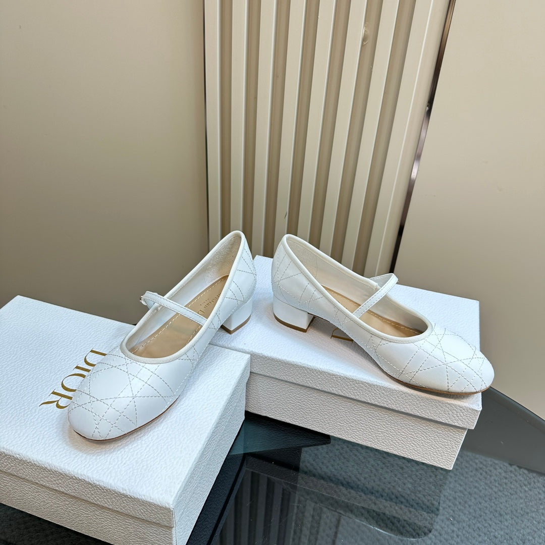 DIOR Ballet Pump White Soft Cowhide