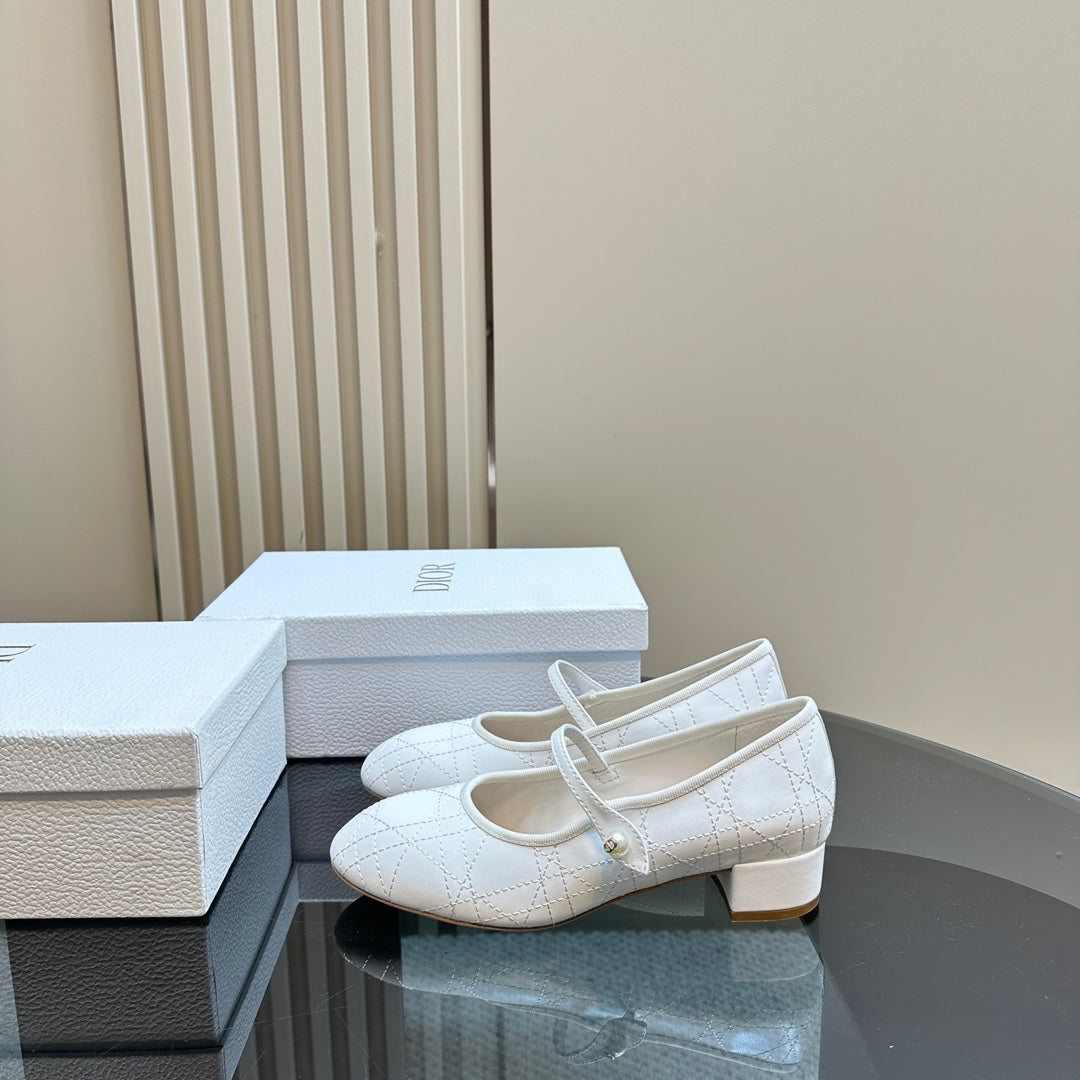 DIOR Ballet Pump White Soft Cowhide