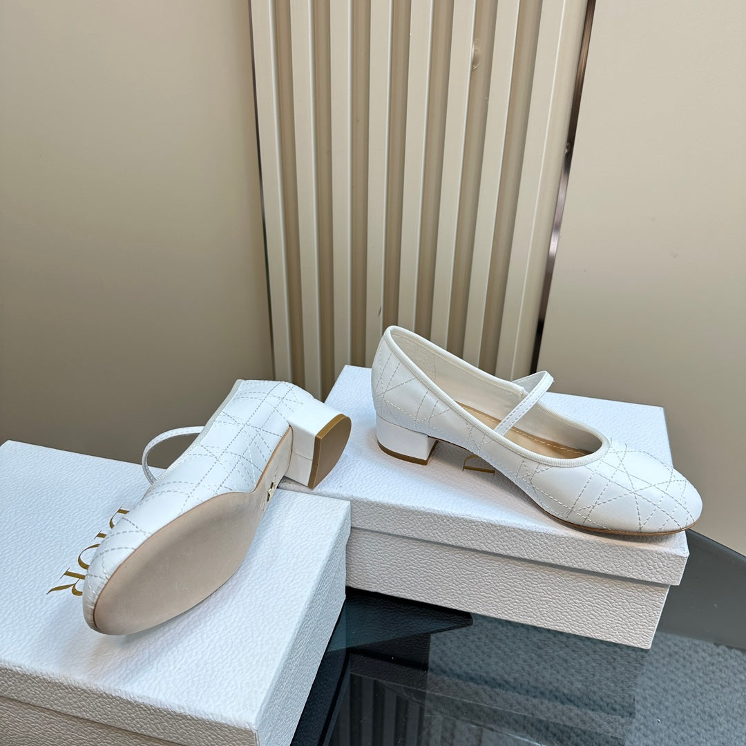 DIOR Ballet Pump White Soft Cowhide