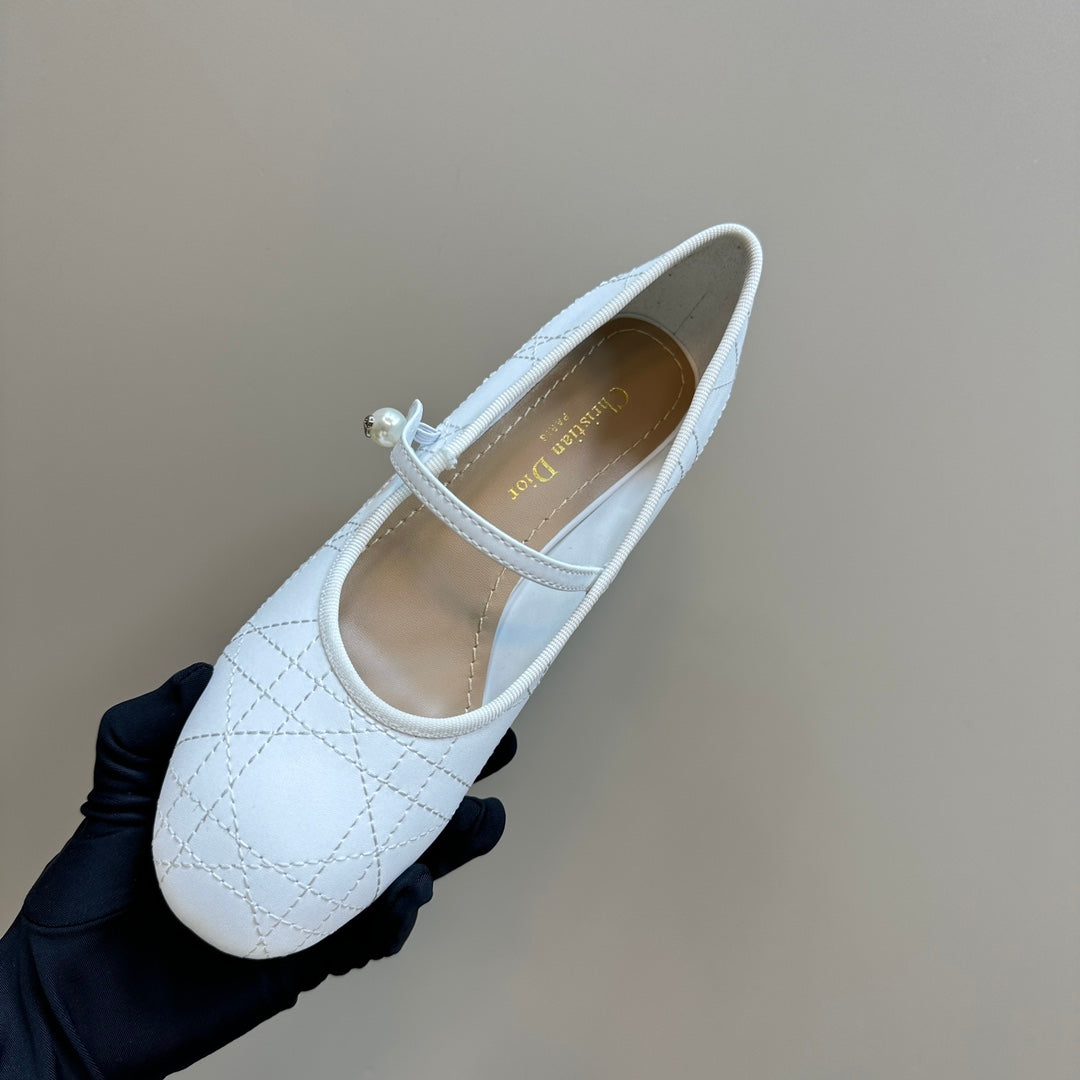 DIOR Ballet Pump White Soft Cowhide