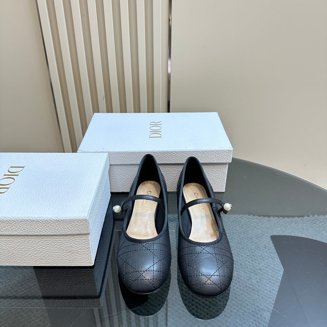 DIOR Ballet Pump Black Soft Cowhide