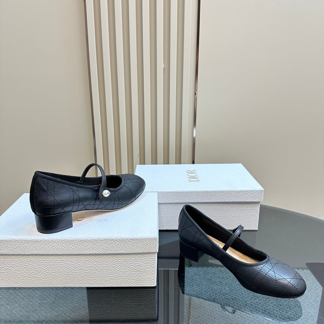 DIOR Ballet Pump Black Soft Cowhide