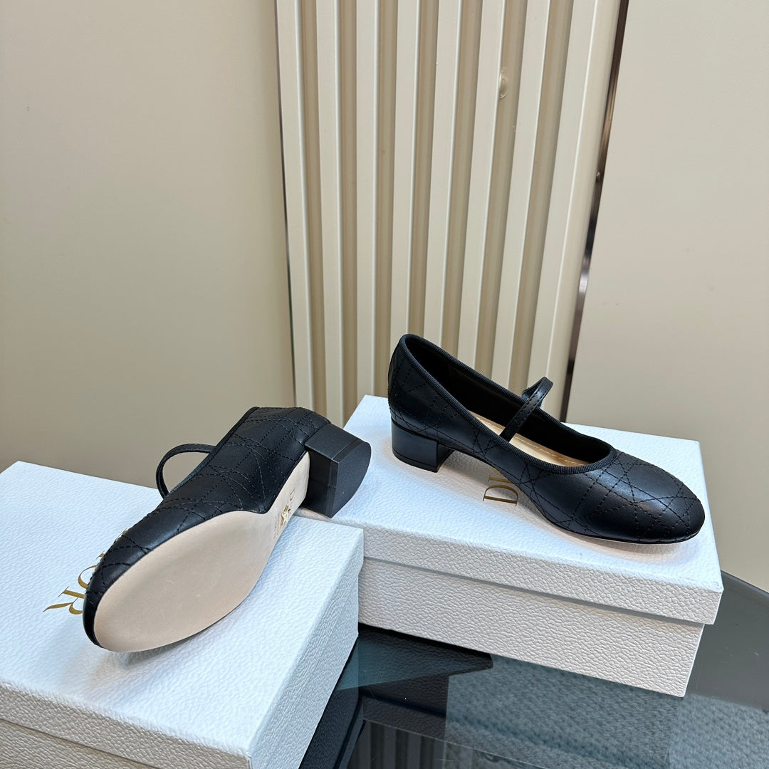 DIOR Ballet Pump Black Soft Cowhide