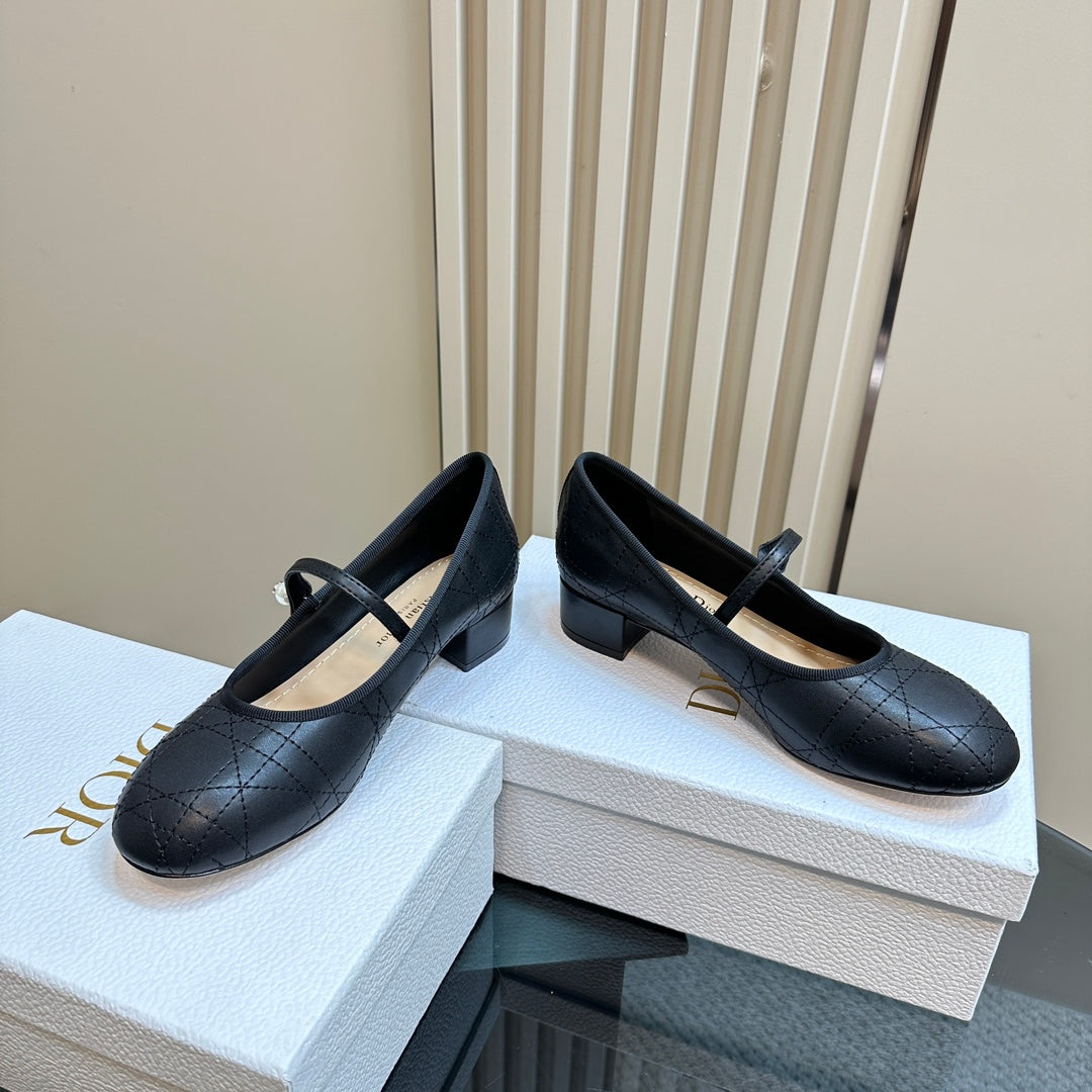 DIOR Ballet Pump Black Soft Cowhide