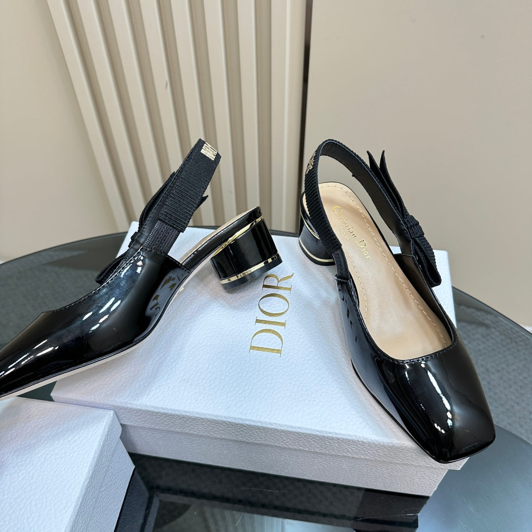 DIOR Miss DIOR Paris Slingback Pump In Black Glossy Cowhide 998868
