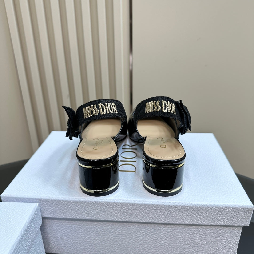 DIOR Miss DIOR Paris Slingback Pump In Black Glossy Cowhide 998868