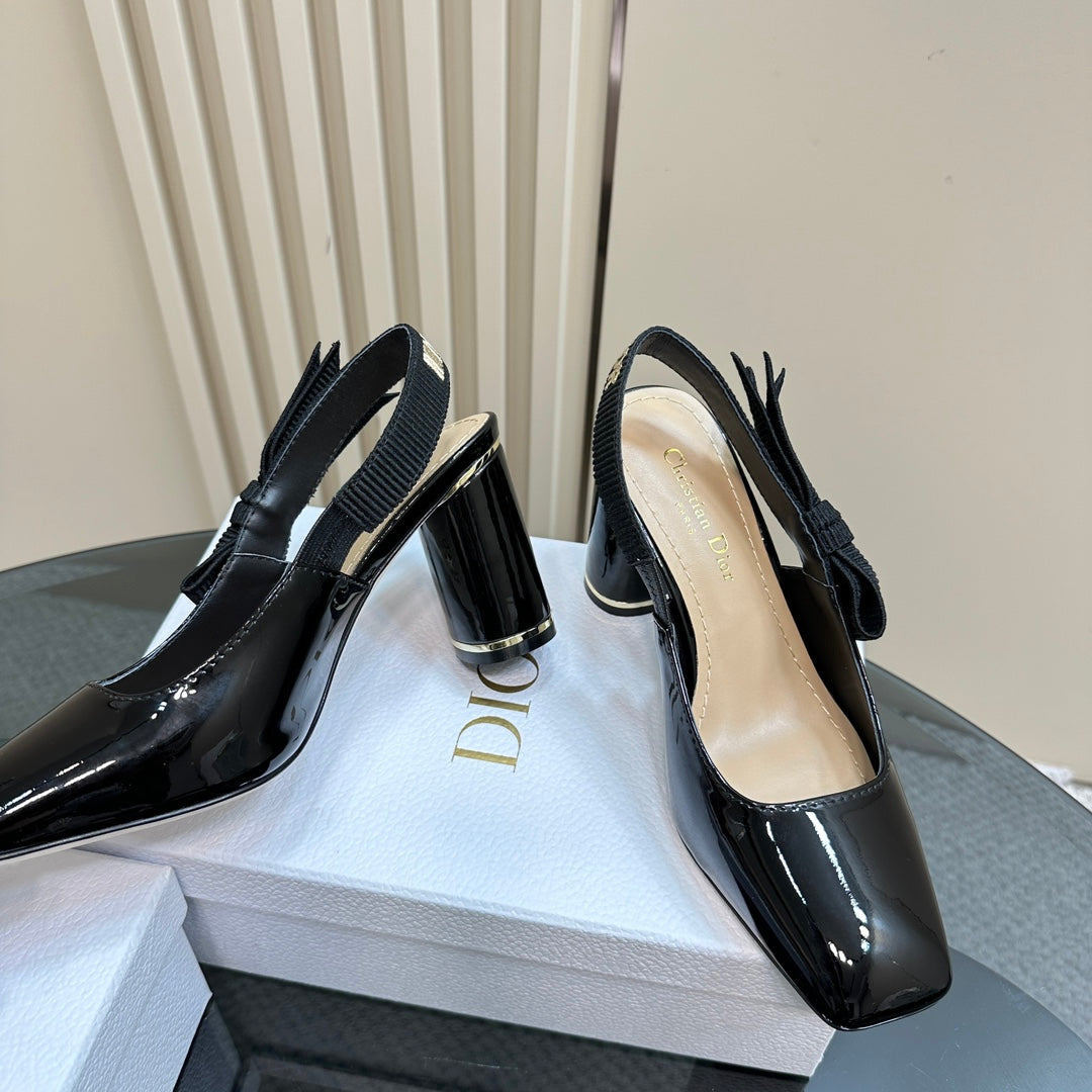 DIOR Miss DIOR Paris Slingback Pump In Black Glossy Cowhide 998870